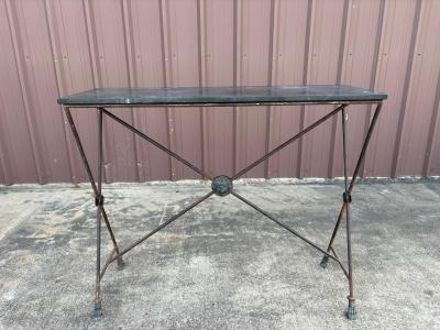 Pair Of French Maison Bagu s Wrought Iron Neoclassical Style Console Tables