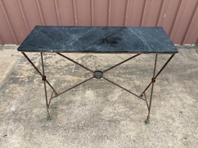 Pair Of French Maison Bagu s Wrought Iron Neoclassical Style Console Tables