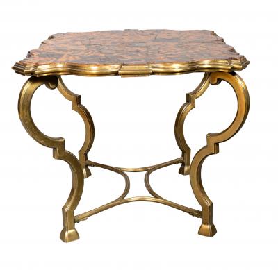 Pair Of French Moderne Bronze And Faux Tortoise End Tables