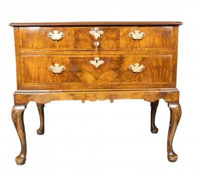 Pair Of George II Style Walnut Commodes