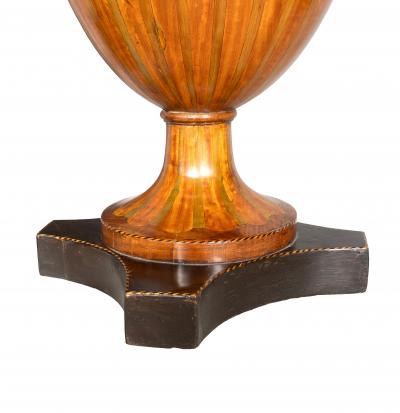 Pair Of George III Mahogany And Satinwood Telescopic Knife Urns