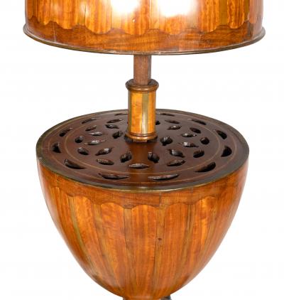 Pair Of George III Mahogany And Satinwood Telescopic Knife Urns