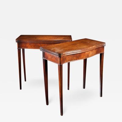 Pair Of George III Mahogany Card Tables