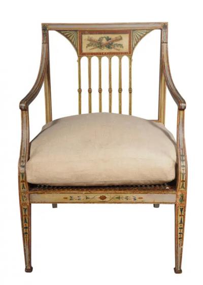 Pair Of George III Painted Armchairs