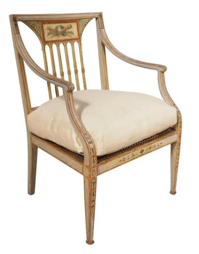 Pair Of George III Painted Armchairs