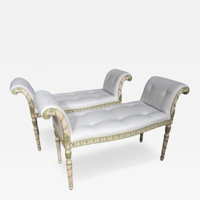 Pair Of George III Painted Window Benches