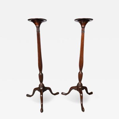 Pair Of George III Style Mahogany Candlestands