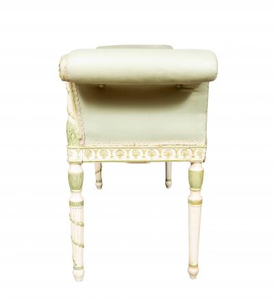 Pair Of George III White And Green Painted Window Benches