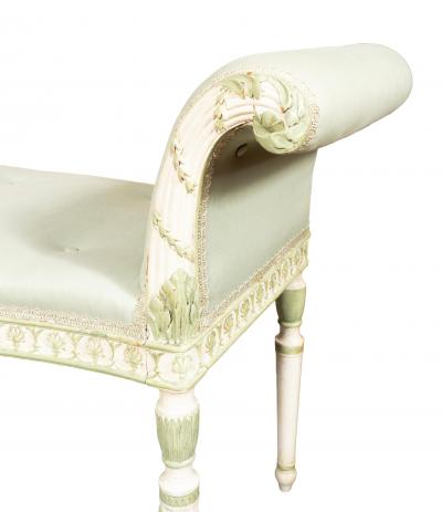 Pair Of George III White And Green Painted Window Benches