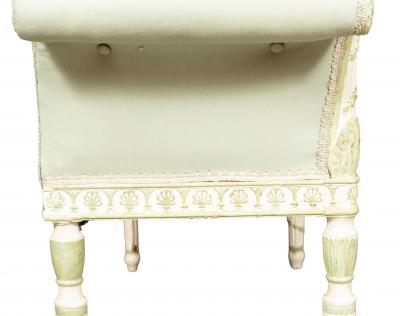 Pair Of George III White And Green Painted Window Benches