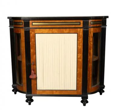 Pair Of George IV Satinwood And Ebonized Cabinets