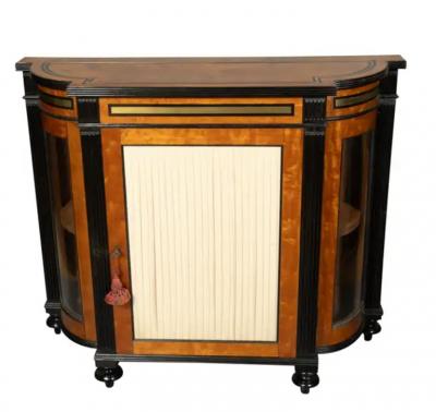 Pair Of George IV Satinwood And Ebonized Cabinets