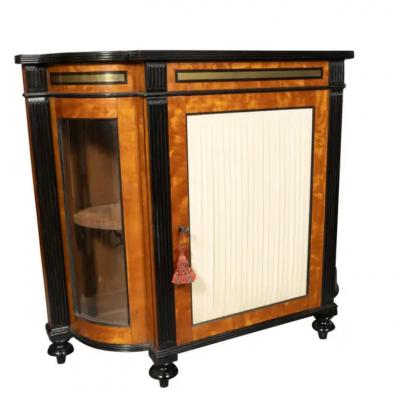 Pair Of George IV Satinwood And Ebonized Cabinets