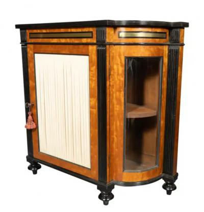Pair Of George IV Satinwood And Ebonized Cabinets
