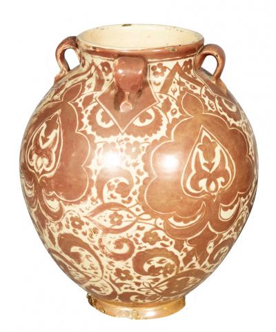 Pair Of Hispano Moresque Pottery Vases