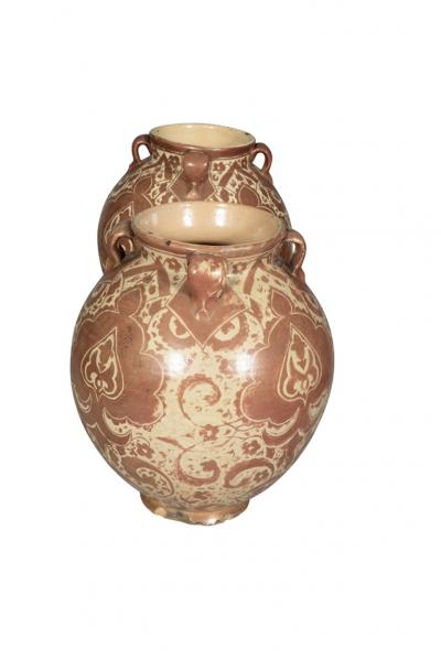 Pair Of Hispano Moresque Pottery Vases