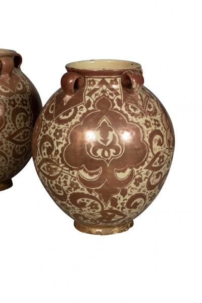 Pair Of Hispano Moresque Pottery Vases