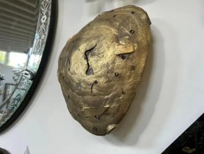 Pair Of Italian Brutalist Bronze Sconces