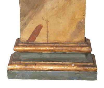 Pair Of Italian Faux Marble And Giltwood Wall Columns