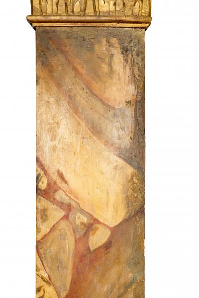 Pair Of Italian Faux Marble And Giltwood Wall Columns