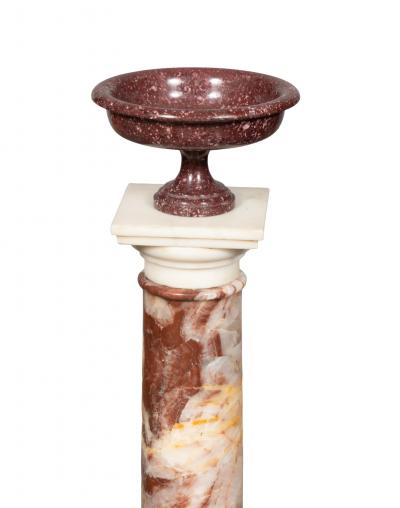 Pair Of Italian Grand Tour Marble And Porphyry Columns