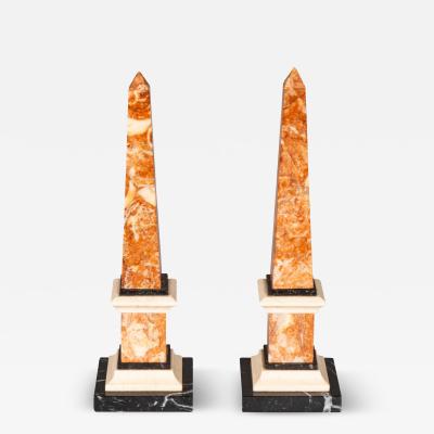 Pair Of Italian Grand Tour Marble Obelisks
