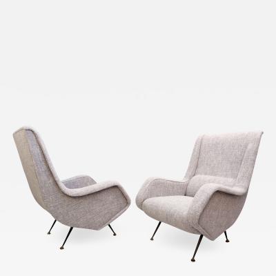 Pair Of Italian High Back Armchairs New Upholstery