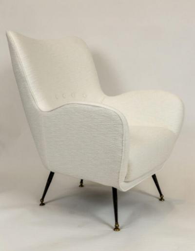 Pair Of Italian Mid Century Curving Lounge Chairs