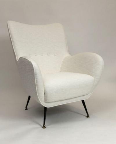 Pair Of Italian Mid Century Curving Lounge Chairs