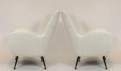 Pair Of Italian Mid Century Curving Lounge Chairs