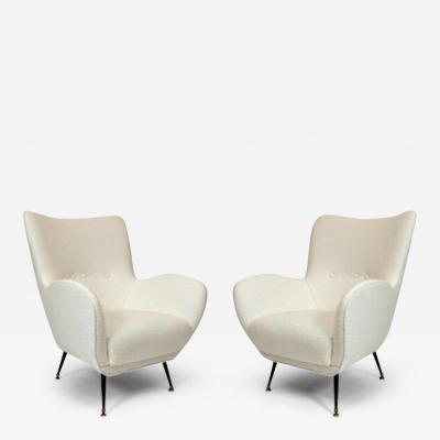 Pair Of Italian Mid Century Curving Lounge Chairs