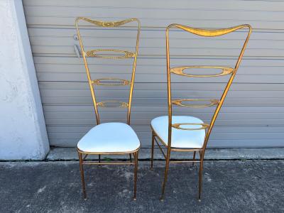 Pair Of Italian Modern Brass Chiavari Chairs