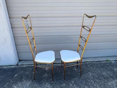 Pair Of Italian Modern Brass Chiavari Chairs