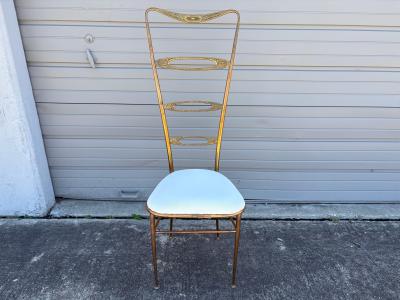 Pair Of Italian Modern Brass Chiavari Chairs