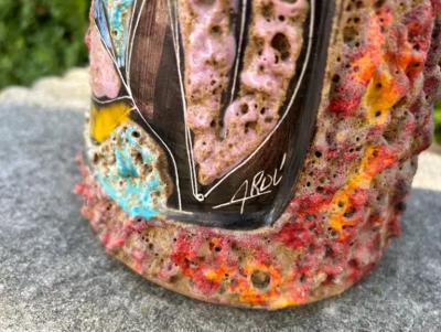 Pair Of Italian Modern Glazed Ceramic Lamps