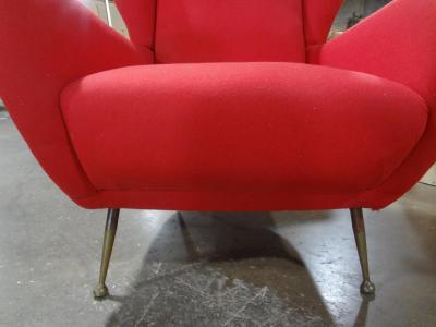 Pair Of Italian Modern Sculptural Lounge Chairs Inspired By Gio Ponti