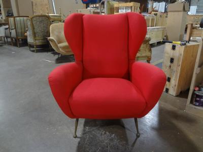 Pair Of Italian Modern Sculptural Lounge Chairs Inspired By Gio Ponti