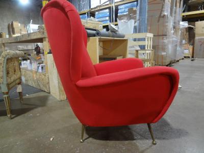 Pair Of Italian Modern Sculptural Lounge Chairs Inspired By Gio Ponti