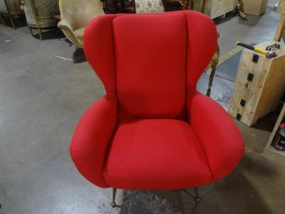 Pair Of Italian Modern Sculptural Lounge Chairs Inspired By Gio Ponti