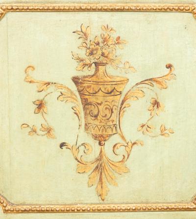 Pair Of Italian Neoclassic Style Painted Petit Commodes