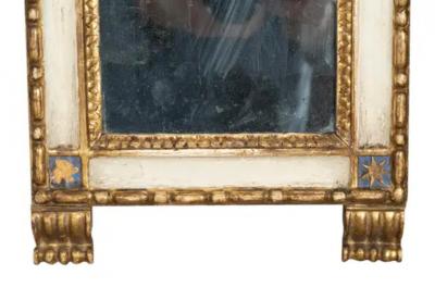 Pair Of Italian Neoclassical Painted And Giltwood Mirrors