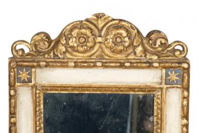 Pair Of Italian Neoclassical Painted And Giltwood Mirrors