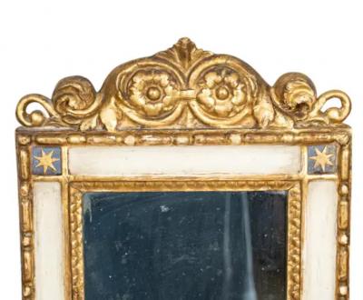 Pair Of Italian Neoclassical Painted And Giltwood Mirrors