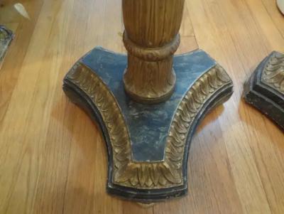 Pair Of Italian Painted And Giltwood Floor Lamps