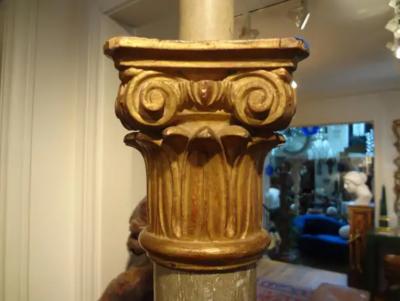 Pair Of Italian Painted And Giltwood Floor Lamps