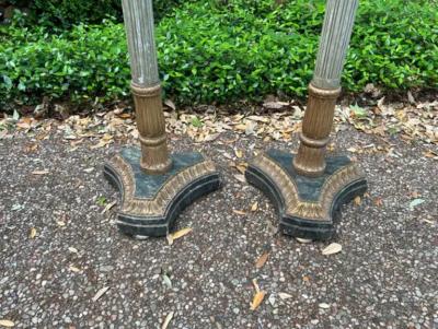 Pair Of Italian Painted And Giltwood Floor Lamps