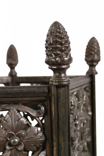 Pair Of Italian Renaissance Style Metal Filigree Pentagonal Umbrella Stands