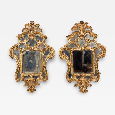 Pair Of Italian Rococo Giltwood Mirrors