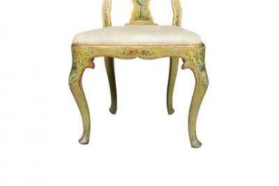 Pair Of Italian Rococo Painted Side Chairs