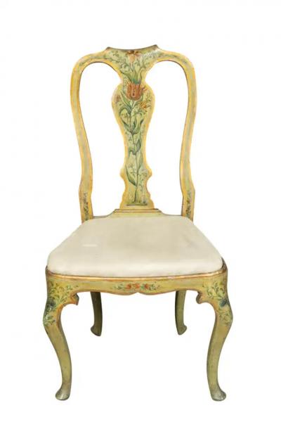 Pair Of Italian Rococo Painted Side Chairs